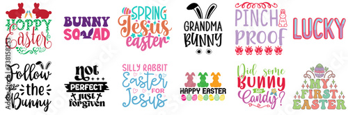 Simple Easter and Spring Trendy Retro Style Illustration Bundle Vector Illustration for Sticker, Advertising, Motion Graphics