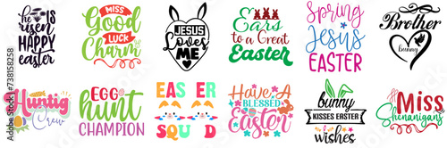 Cute Easter and Spring Labels And Badges Collection Vector Illustration for T-Shirt Design, Logo, Postcard