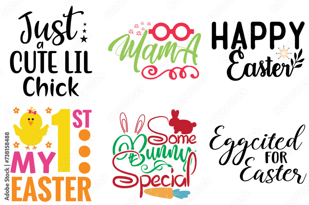 Elegant Easter Day Phrase Collection Vector Illustration for Advertisement, T-Shirt Design, Greeting Card Elegant Easter Day Phrase Collection Vector Illustration for Advertisement, T-Shirt Design, Greeting Card