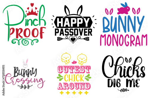 Colourful Easter Inscription Set Vector Illustration for Stationery, Packaging, Wrapping Paper