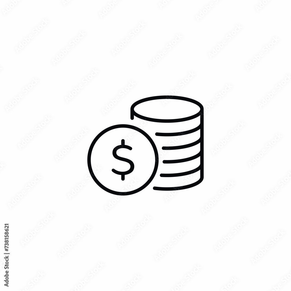 Coin Coins Cents Money Cash Saving Vector Icon Sign Symbol Coin Coins Cents Money Cash Saving Vector Icon Sign Symbol