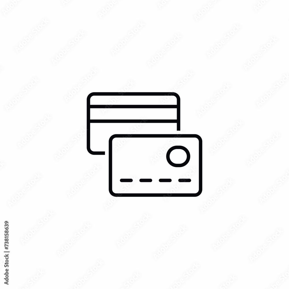 Plastic Debit Credit Cards Vector Icon Sign Symbol Plastic Debit Credit Cards Vector Icon Sign Symbol