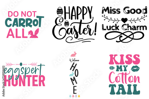 Simple Easter Quotes Bundle Vector Illustration for Magazine, Motion Graphics, Poster