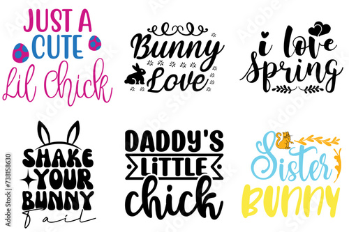 Minimalist Easter Sunday Hand Lettering Set Vector Illustration for Sticker, Bookmark, Stationery