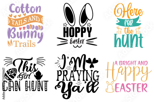 Simple Easter Day Quotes Collection Vector Illustration for Stationery, Wrapping Paper, Decal