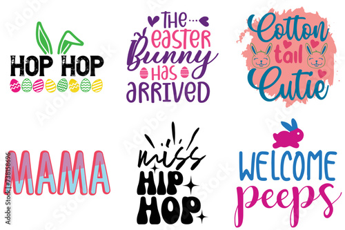 Minimalist Easter Sunday Labels And Badges Collection Vector Illustration for Brochure, Bookmark, Advertising