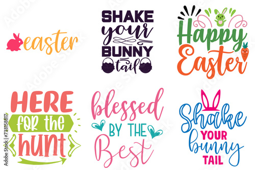 Minimal Easter and Holiday Hand Lettering Set Vector Illustration for Infographic, Social Media Post, Brochure