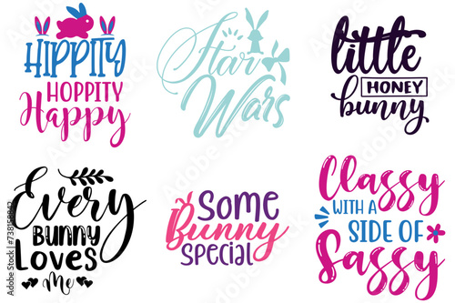 Simple Easter Sunday Trendy Retro Style Illustration Bundle Vector Illustration for Presentation, Holiday Cards, Magazine