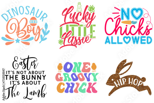 Minimalist Easter and Holiday Inscription Collection Vector Illustration for Icon, Poster, Logo