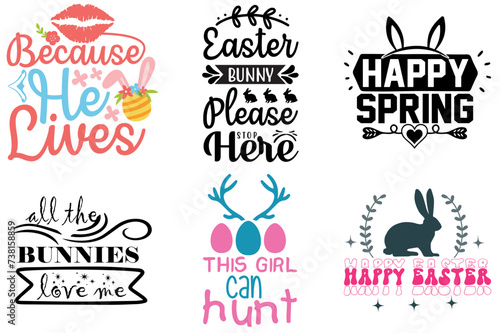 Creative Easter Day Phrase Bundle Vector Illustration for Presentation  Bookmark  Stationery
