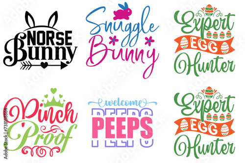 Decorative Easter and Spring Calligraphic Lettering Bundle Vector Illustration for Advertisement, Gift Card, Flyer