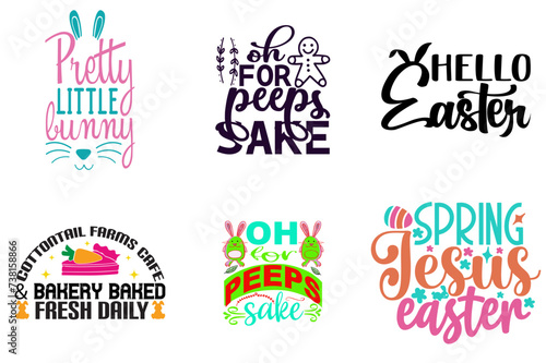 Minimalist Easter Calligraphic Lettering Collection Vector Illustration for Decal  Presentation  Gift Card