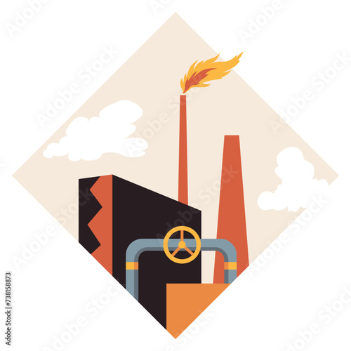 Natural resources design. Vector illustration of national treasure gas. Illustration of gas industry