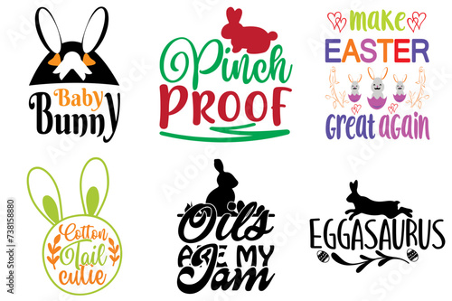 Minimalist Easter Phrase Collection Vector Illustration for Social Media Post, Postcard, Icon