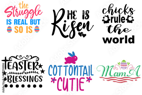 Vibrant Easter and Spring Typographic Emblems Bundle Vector Illustration for Motion Graphics  Holiday Cards  Mug Design
