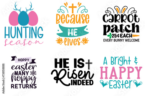 Minimalist Easter Sunday Calligraphic Lettering Set Vector Illustration for Vouchers, Printing Press, Sticker