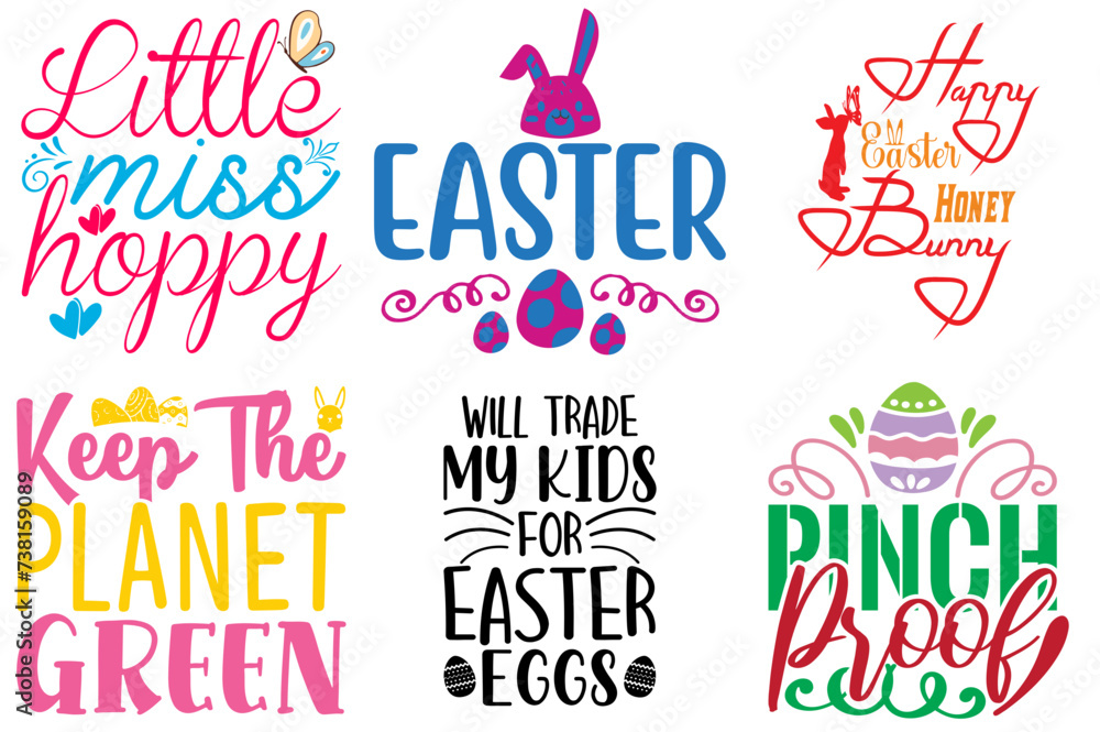 Elegant Easter and Holiday Calligraphy Collection Vector Illustration for Social Media Post, Announcement, Sticker