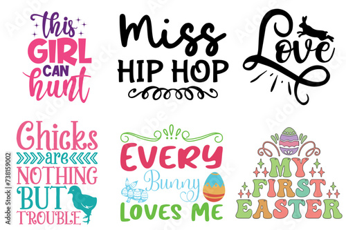 Elegant Easter and Holiday Hand Lettering Collection Vector Illustration for Icon, Advertising, Newsletter