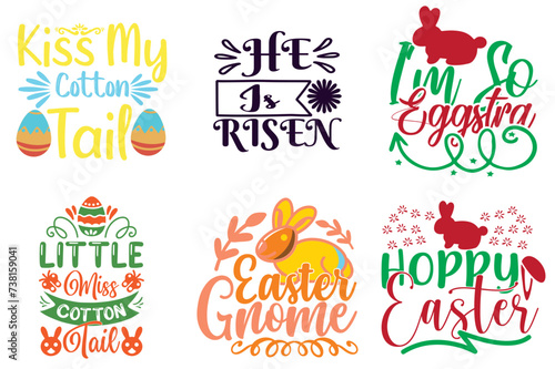 Classic Easter Quotes Set Vector Illustration for Packaging, Poster, Printable