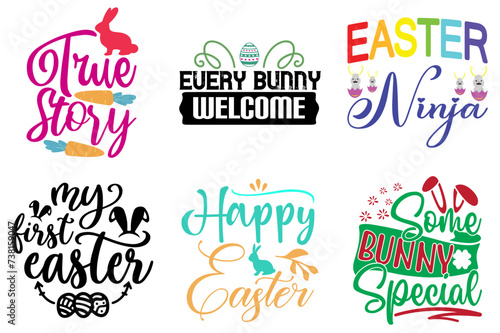 Modern Easter and Holiday Phrase Bundle Vector Illustration for Mug Design, Newsletter, Motion Graphics