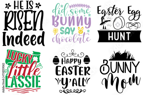 Simple Easter and Spring Calligraphic Lettering Collection Vector Illustration for Stationery, Presentation, Advertising