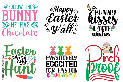 Classic Easter Quotes Set Vector Illustration for Postcard, Brochure, Poster