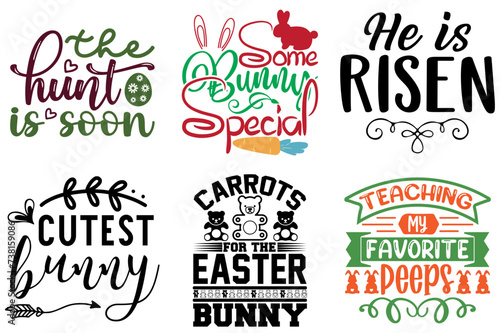 Minimal Easter Sunday Trendy Retro Style Illustration Bundle Vector Illustration for Social Media Post, Stationery, Label