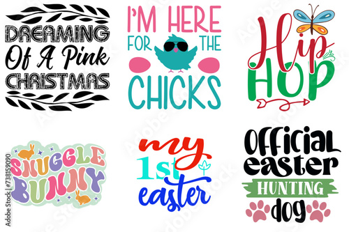 Modern Easter Day Typography Collection Vector Illustration for Vouchers, Printing Press, Brochure