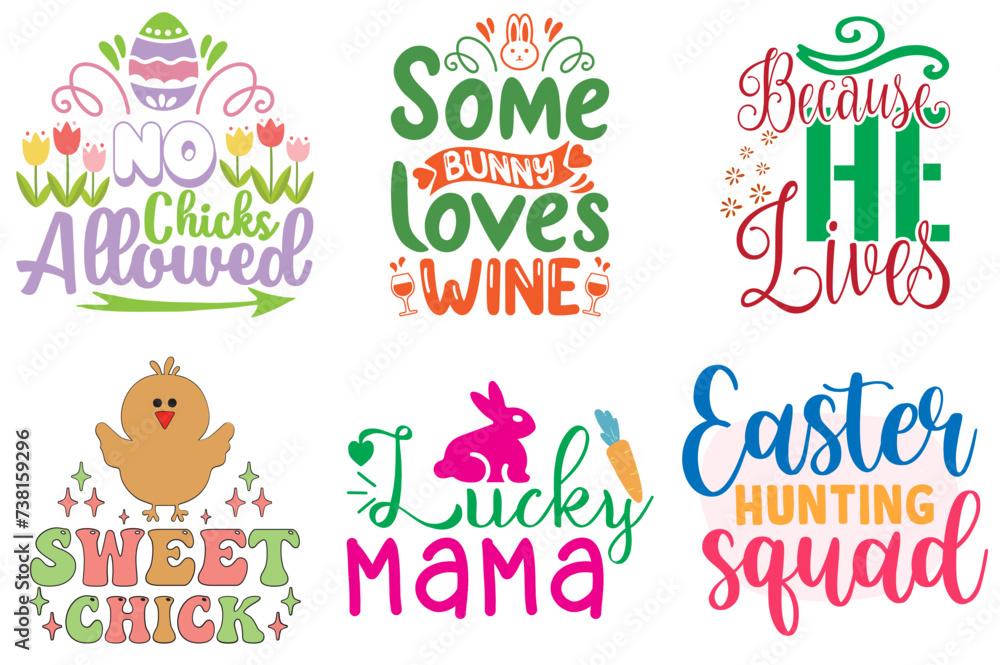 Creative Easter Hand Lettering Bundle Vector Illustration for Printing Press, Advertisement, Presentation Creative Easter Hand Lettering Bundle Vector Illustration for Printing Press, Advertisement, Presentation