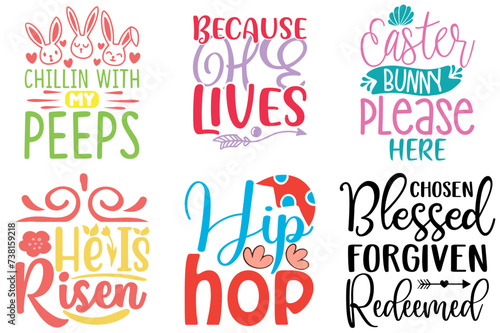 Creative Easter Day Typography Collection Vector Illustration for Poster, Advertising, Icon