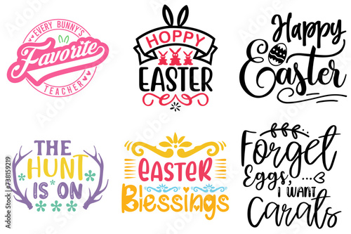 Classic Easter Day Quotes Bundle Vector Illustration for T-Shirt Design, Advertising, Brochure