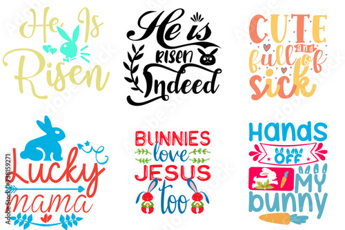 Creative Easter and Holiday Phrase Set Vector Illustration for Holiday Cards, Vouchers, Packaging