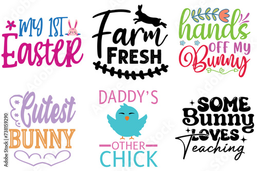 Decorative Easter Day Phrase Collection Vector Illustration for Poster, Magazine, Advertisement