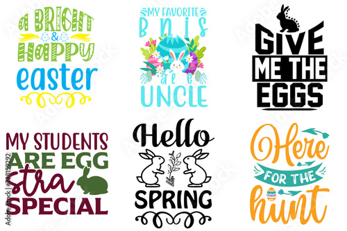 Classic Easter Day Quotes Set Vector Illustration for Banner, Poster, Logo