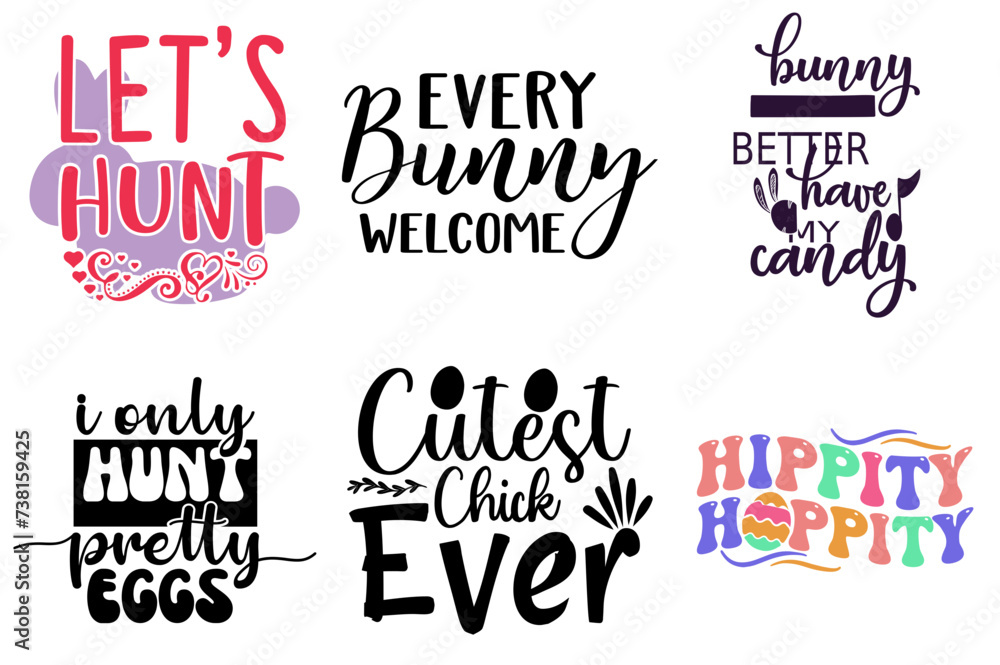 Fototapeta premium Vibrant Easter and Spring Labels And Badges Collection Vector Illustration for Printing Press, Wrapping Paper, Poster