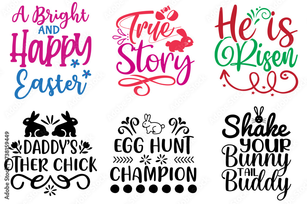 Elegant Easter Sunday Phrase Set Vector Illustration for Infographic, Logo, Banner Elegant Easter Sunday Phrase Set Vector Illustration for Infographic, Logo, Banner