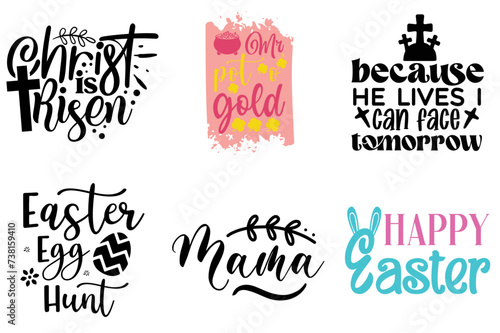 Vibrant Easter Sunday Phrase Collection Vector Illustration for Printable  Decal  Packaging