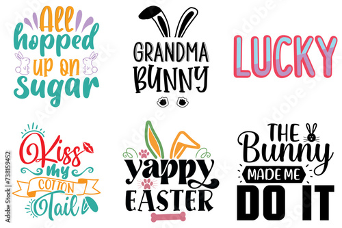 Minimal Easter and Holiday Hand Lettering Collection Vector Illustration for Sticker, Newsletter, Vouchers