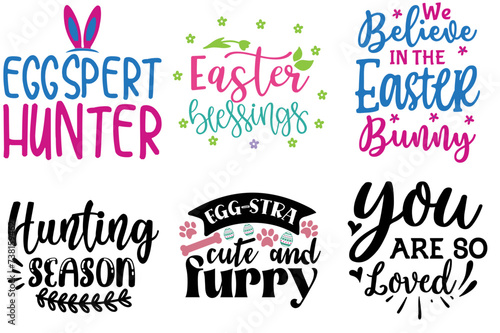 Decorative Easter and Holiday Invitation Bundle Vector Illustration for Packaging, Sticker, Motion Graphics