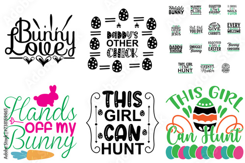 Simple Easter and Holiday Phrase Collection Vector Illustration for Decal, Poster, Banner