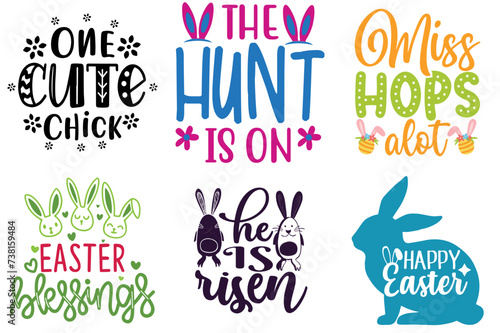 Decorative Easter and Spring Phrase Set Vector Illustration for Bookmark, Presentation, Book Cover