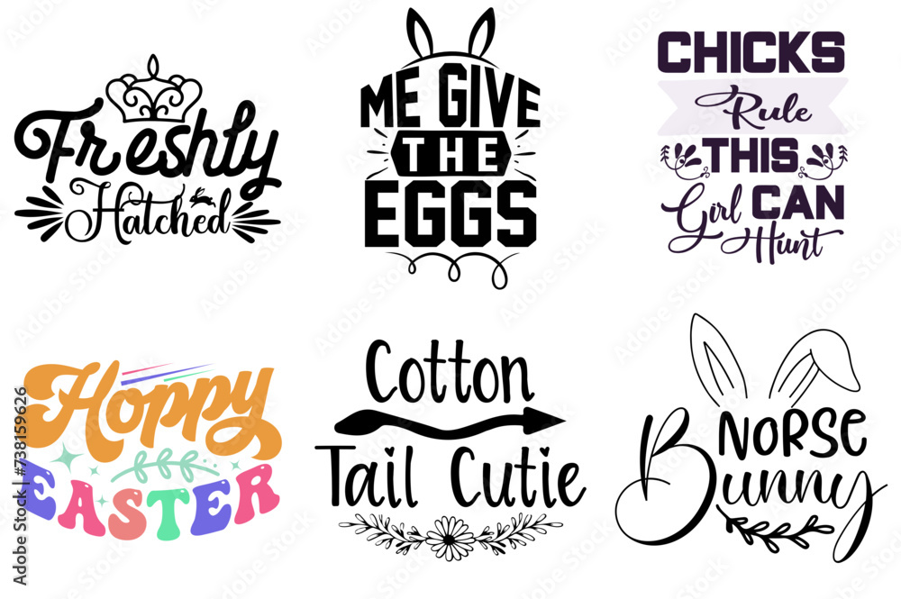 Decorative Easter Day Labels And Badges Bundle Vector Illustration for Vouchers, Social Media Post, Logo