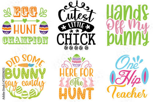 Minimalist Easter and Spring Calligraphy Bundle Vector Illustration for Printable, Magazine, Label