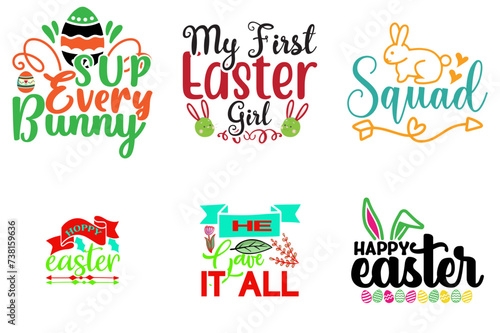 Vibrant Easter Sunday Invitation Set Vector Illustration for Advertising, Mug Design, Greeting Card