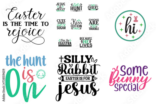 Minimalist Easter and Spring Quotes Set Vector Illustration for Announcement, Icon, Logo