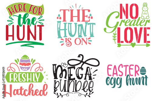 Minimalist Easter and Spring Typography Collection Vector Illustration for Book Cover, Newsletter, Holiday Cards