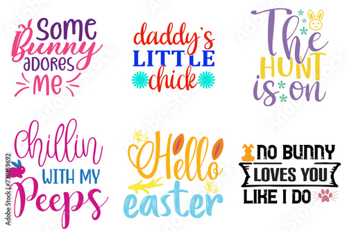 Cute Easter Sunday Hand Lettering Collection Vector Illustration for Logo  T-Shirt Design  Vouchers