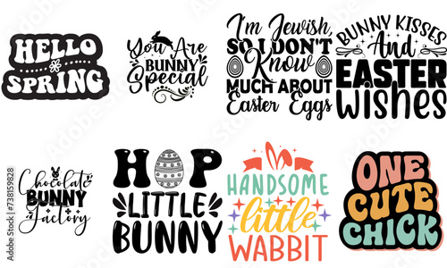 Creative Easter Sunday Quotes Set Vector Illustration for Stationery, Infographic, Logo