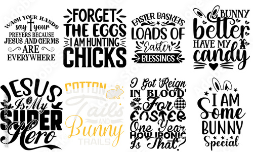 Decorative Easter Day Invitation Bundle Vector Illustration for Mug Design, Sticker, Gift Card