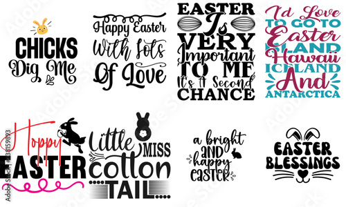 Classic Easter and Holiday Phrase Collection Vector Illustration for Stationery, Sticker, Banner